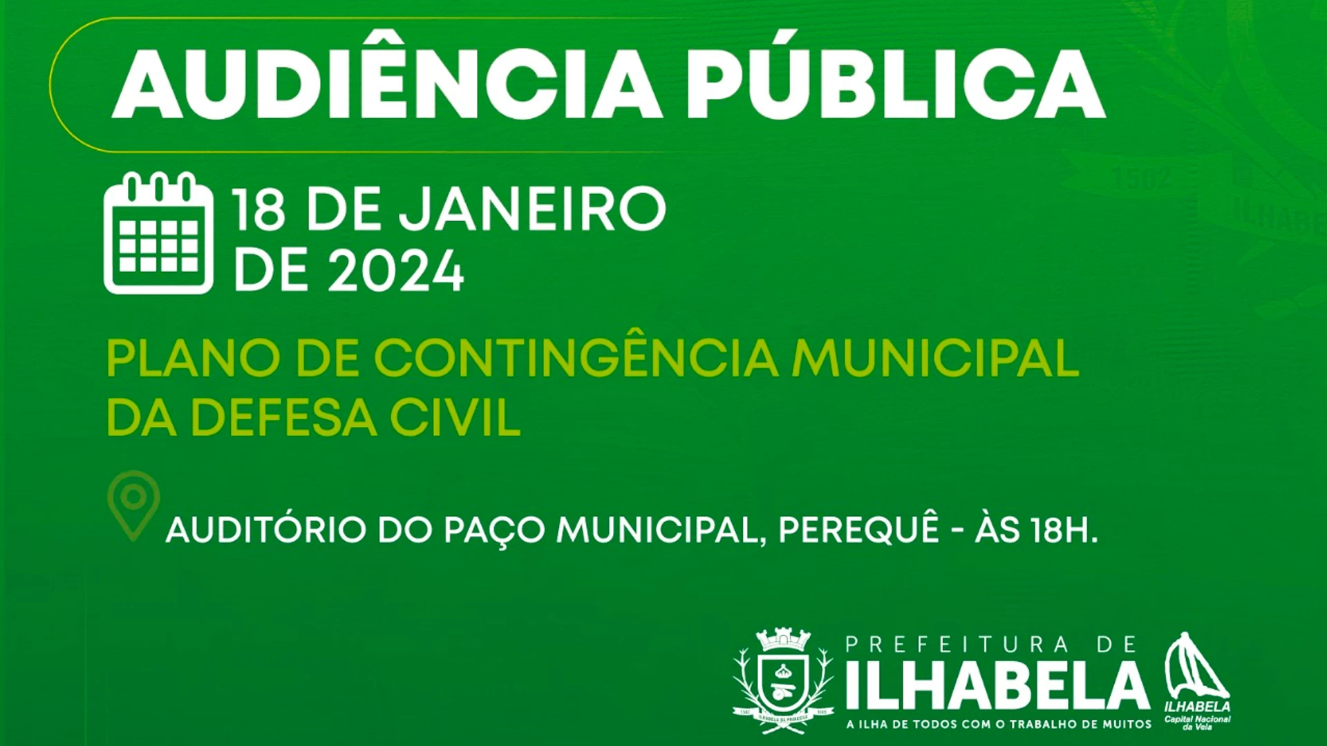 Audiência Pública:Plano de Contingência 