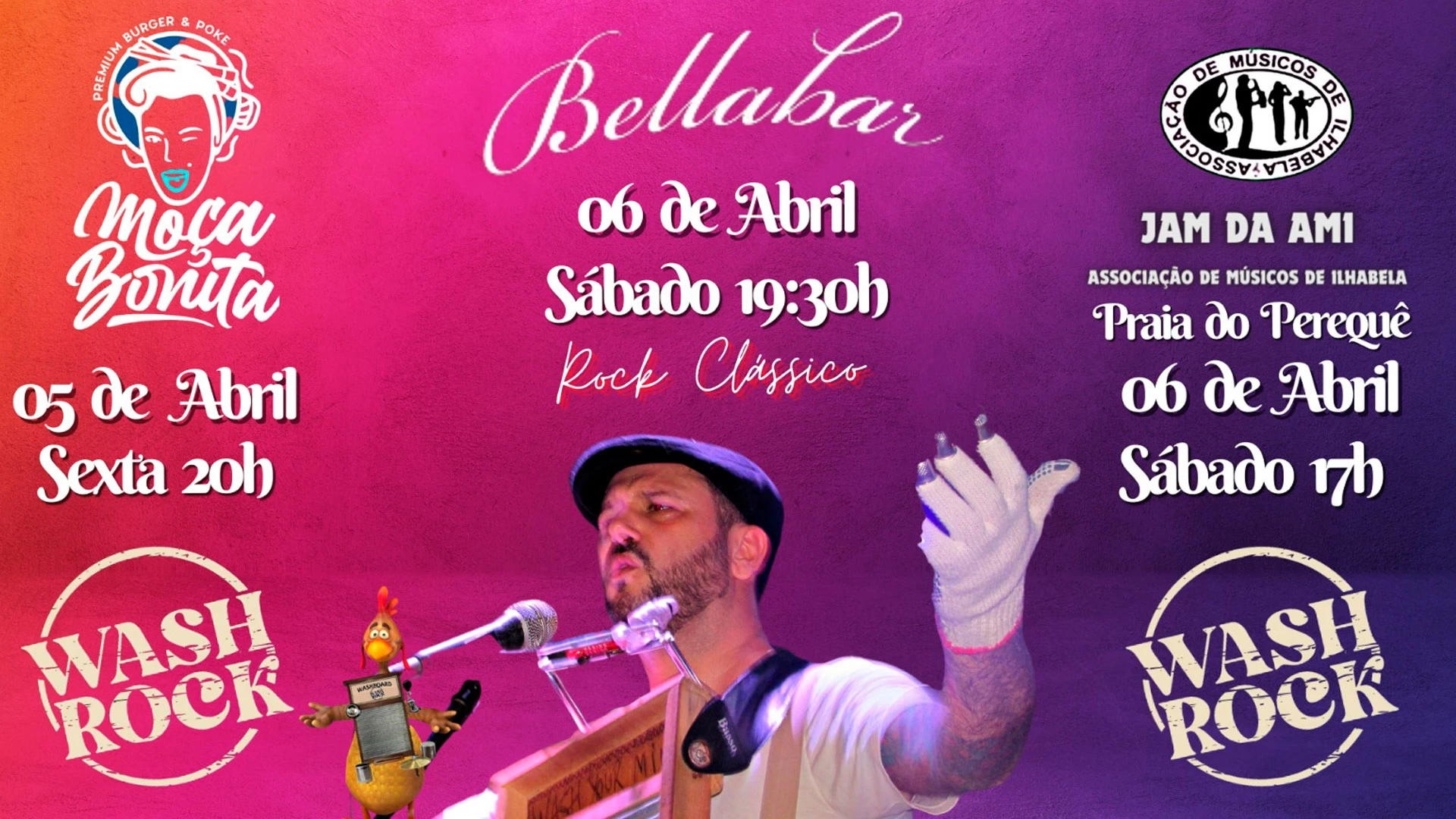 Wash Rock ao vivo!