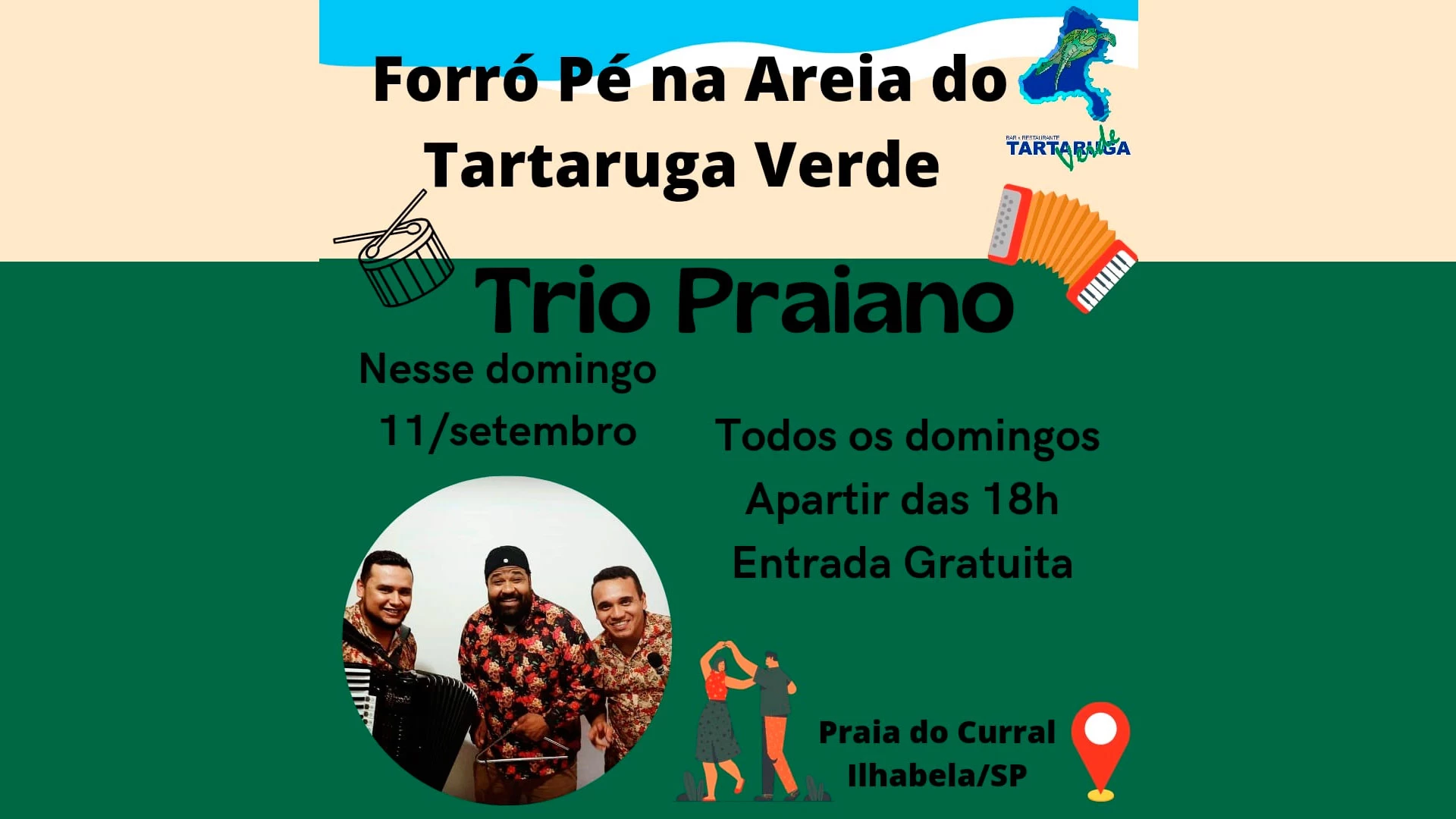 Trio Praiano no Tartaruga Verde