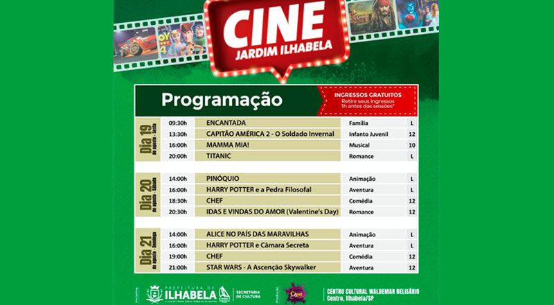 Programação Cine Jardim