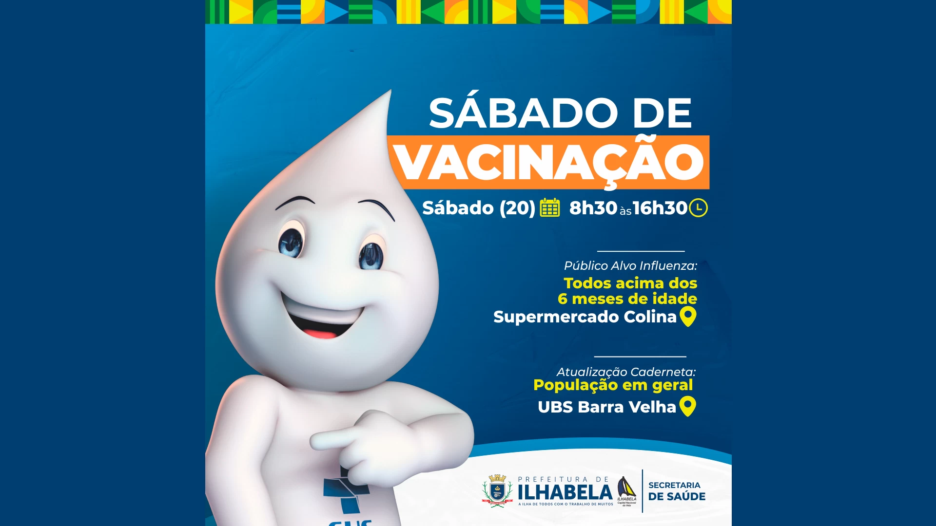 Ponto de Vacinação neste sábado