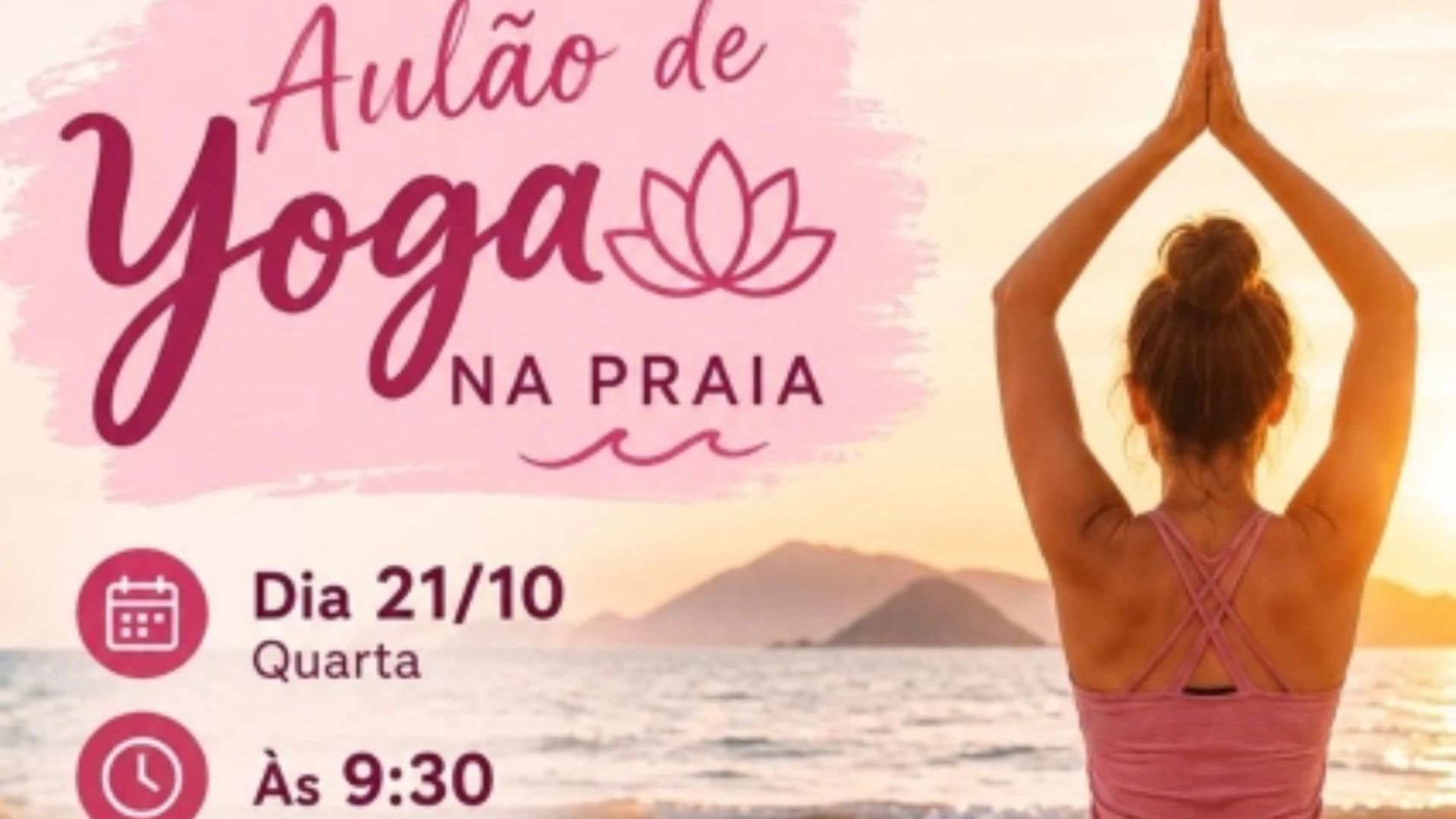 Aulão de yoga na Praia do Perequê