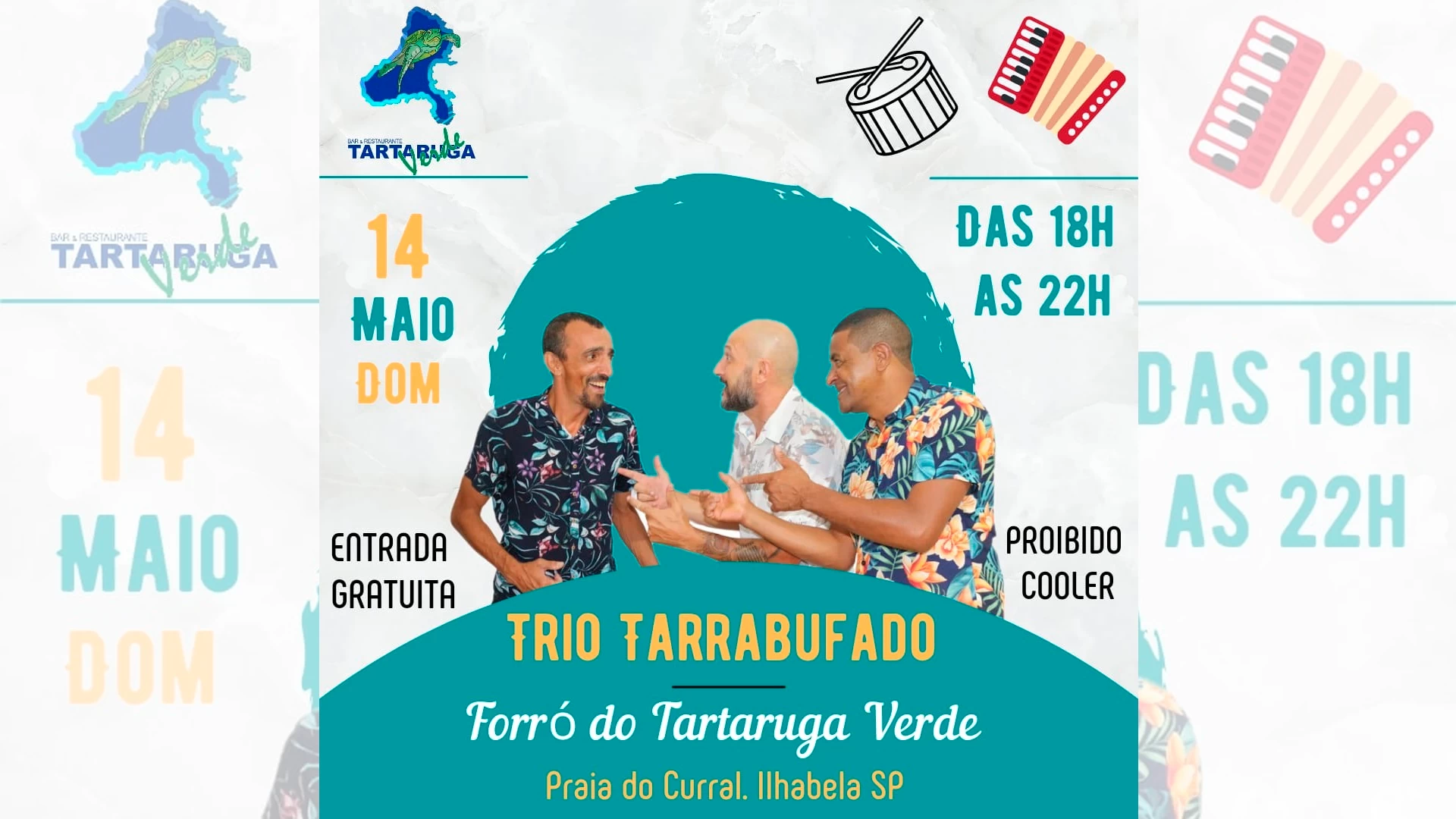 Trio Tarrabufado no Tartaruga Verde