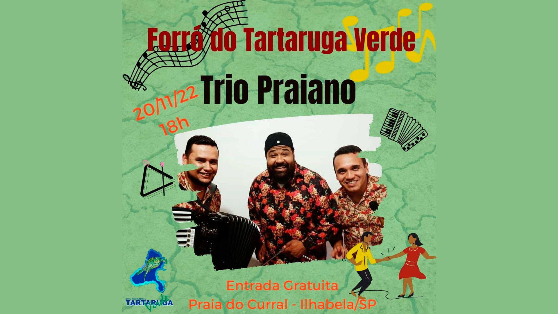 Trio Praiano no Tartaruga Verde