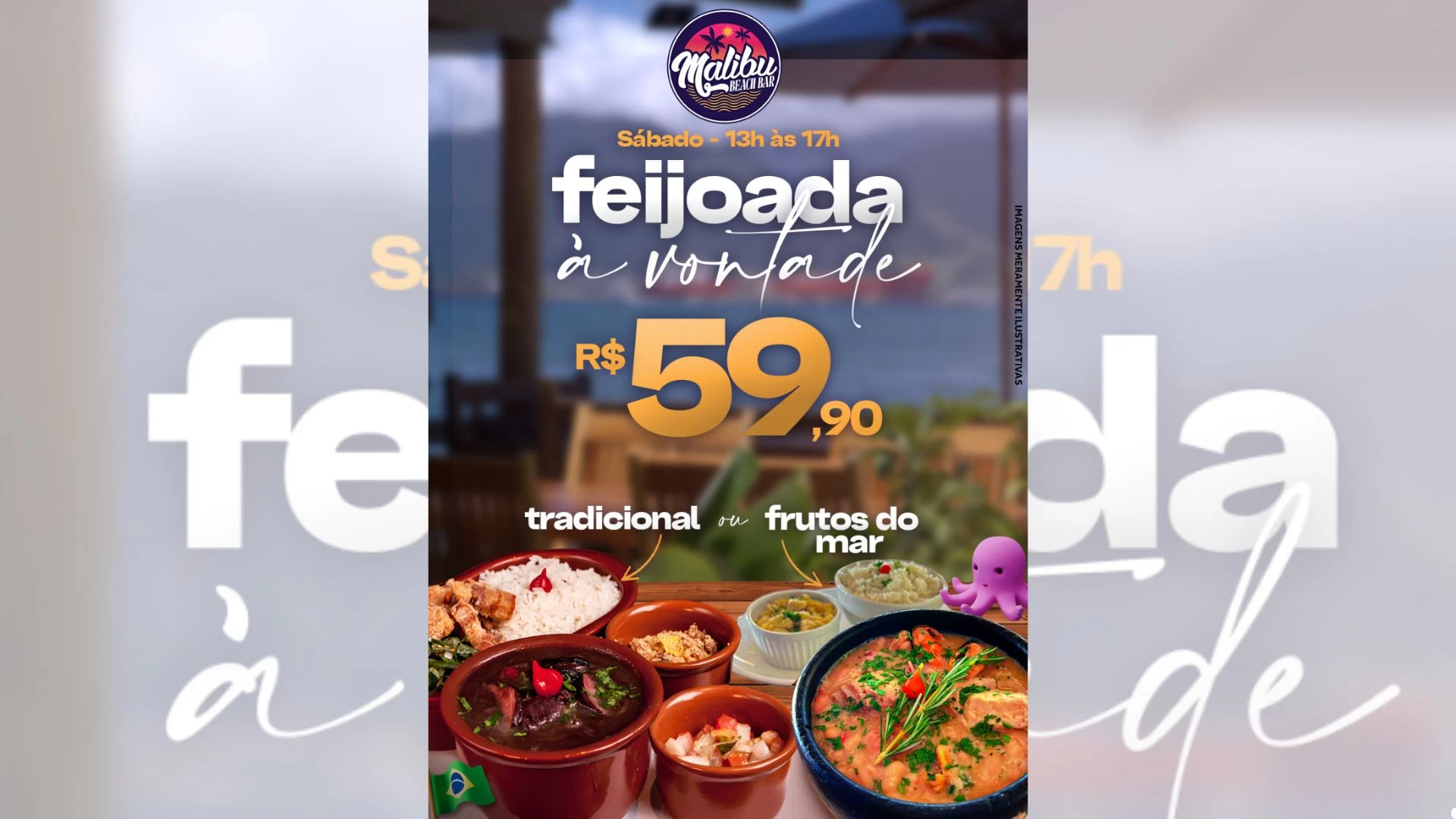 Feijoada no Malibu Beach Bar