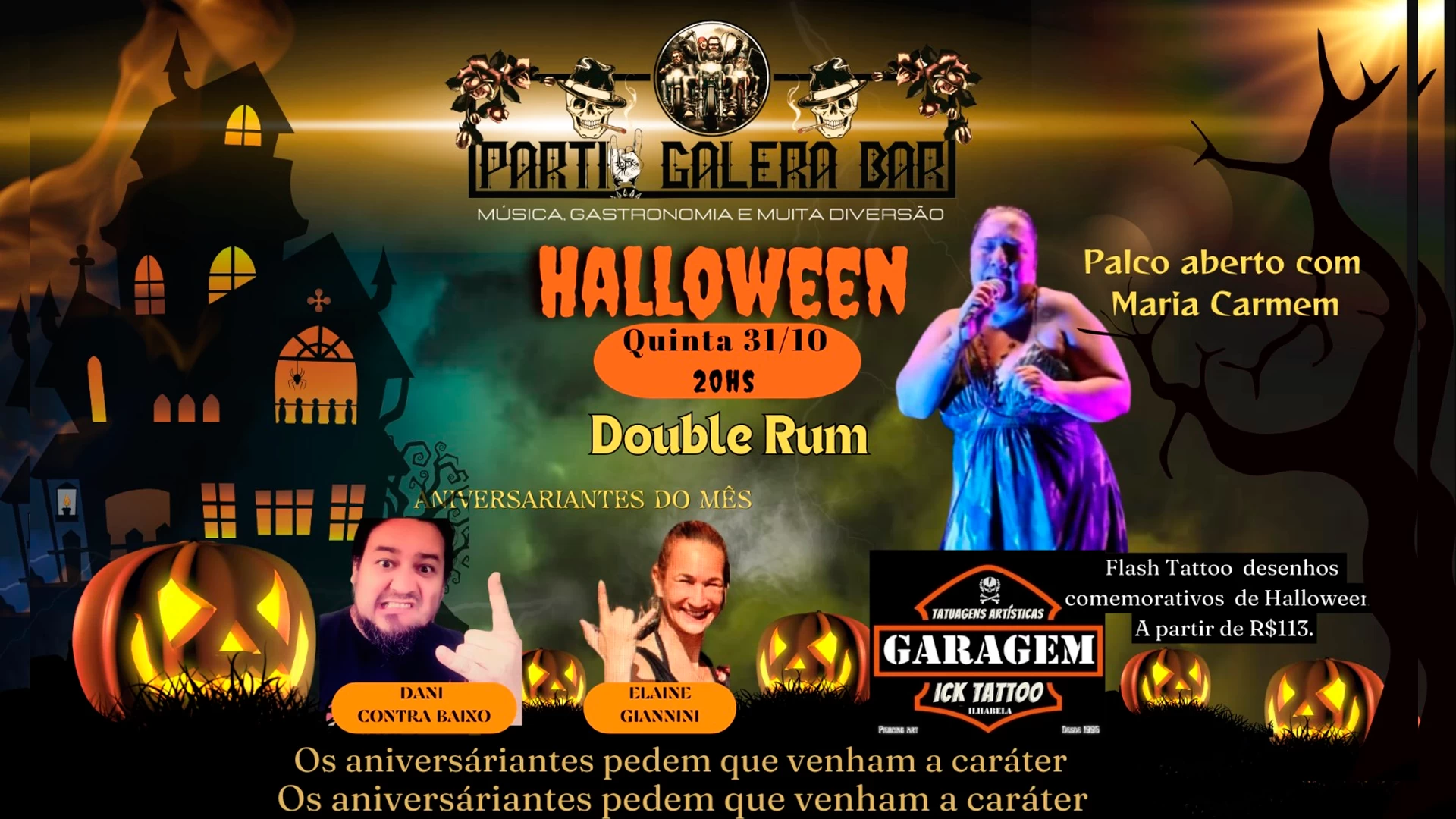 Halloween no Partiu Galera Bar