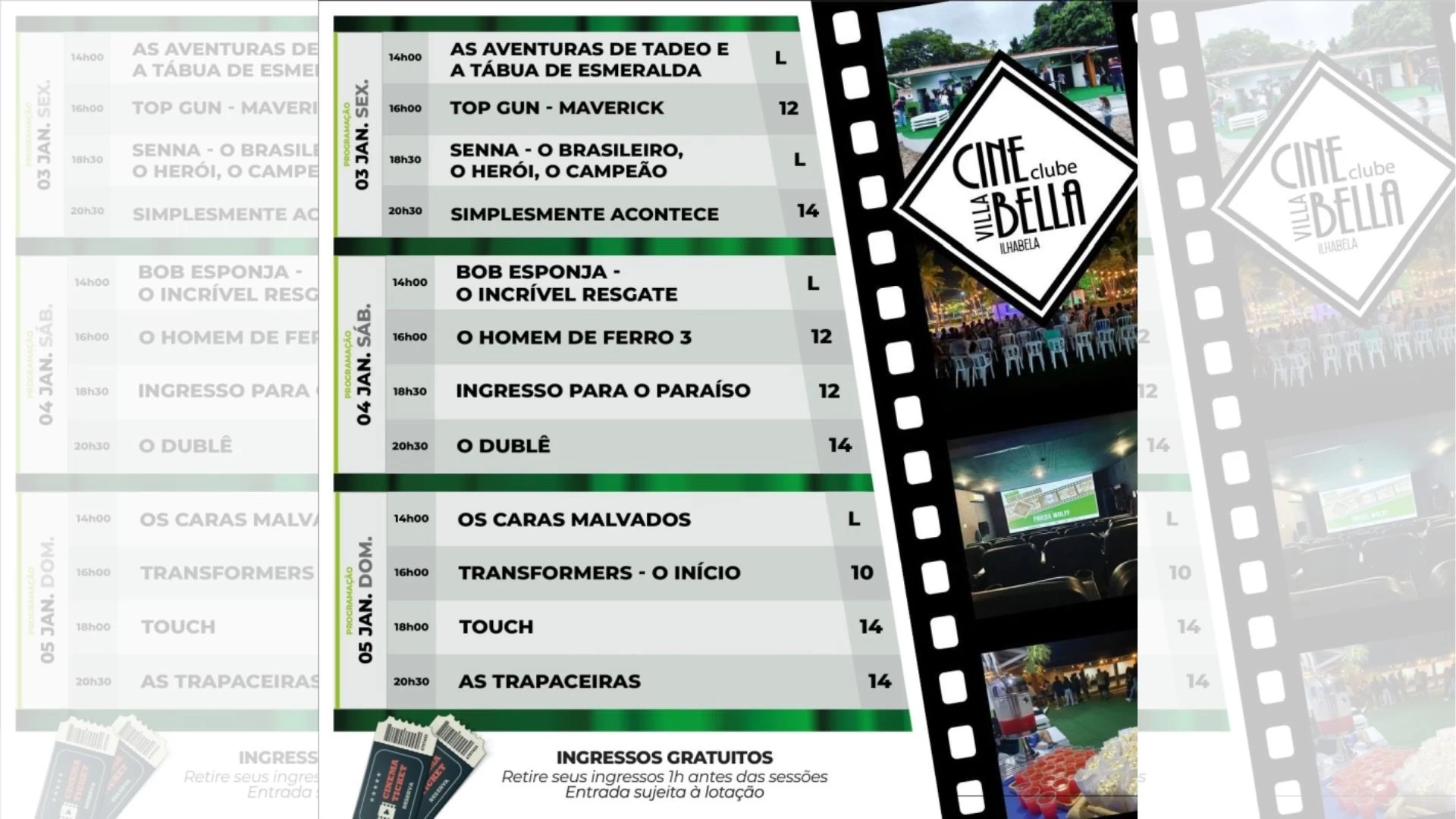 Ilhabela divulga Cine Villa Bella