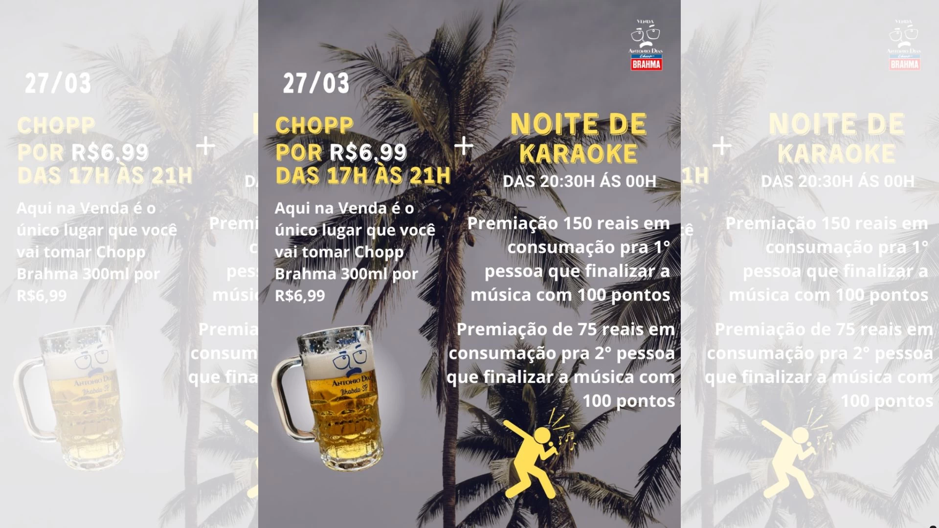 Noite de karaoke na Venda Antonio Dias