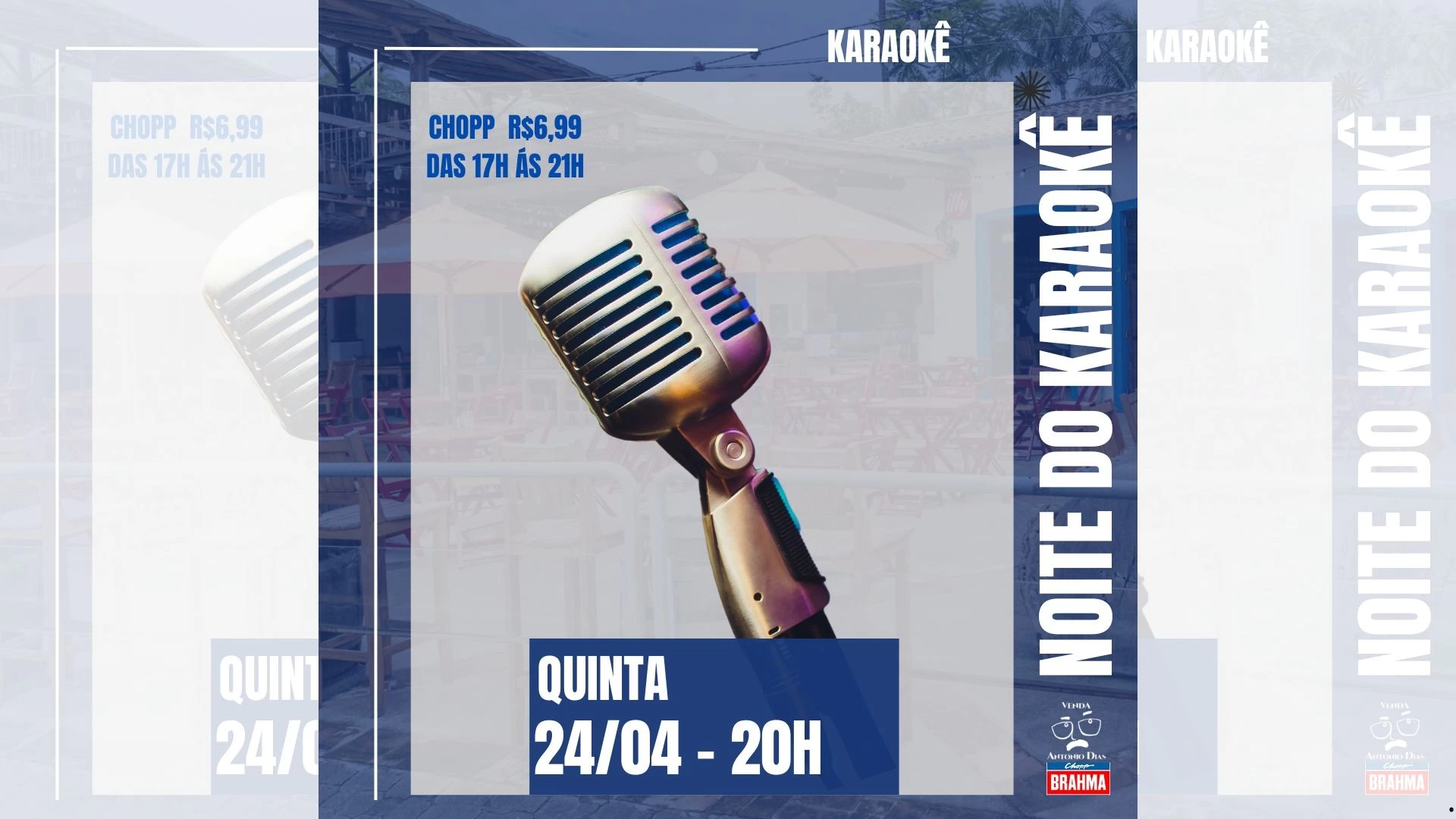 Noite de karaokê na Venda Antonio Dias