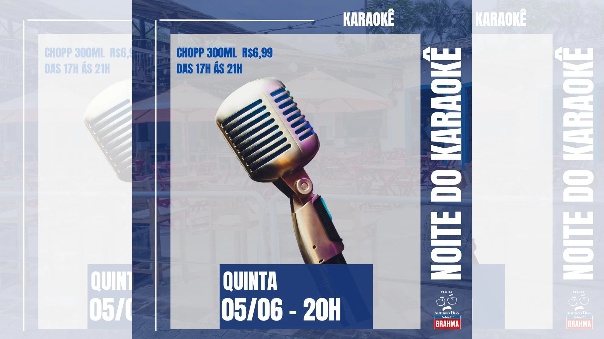 Noite de karaokê na Venda Antonio Dias
