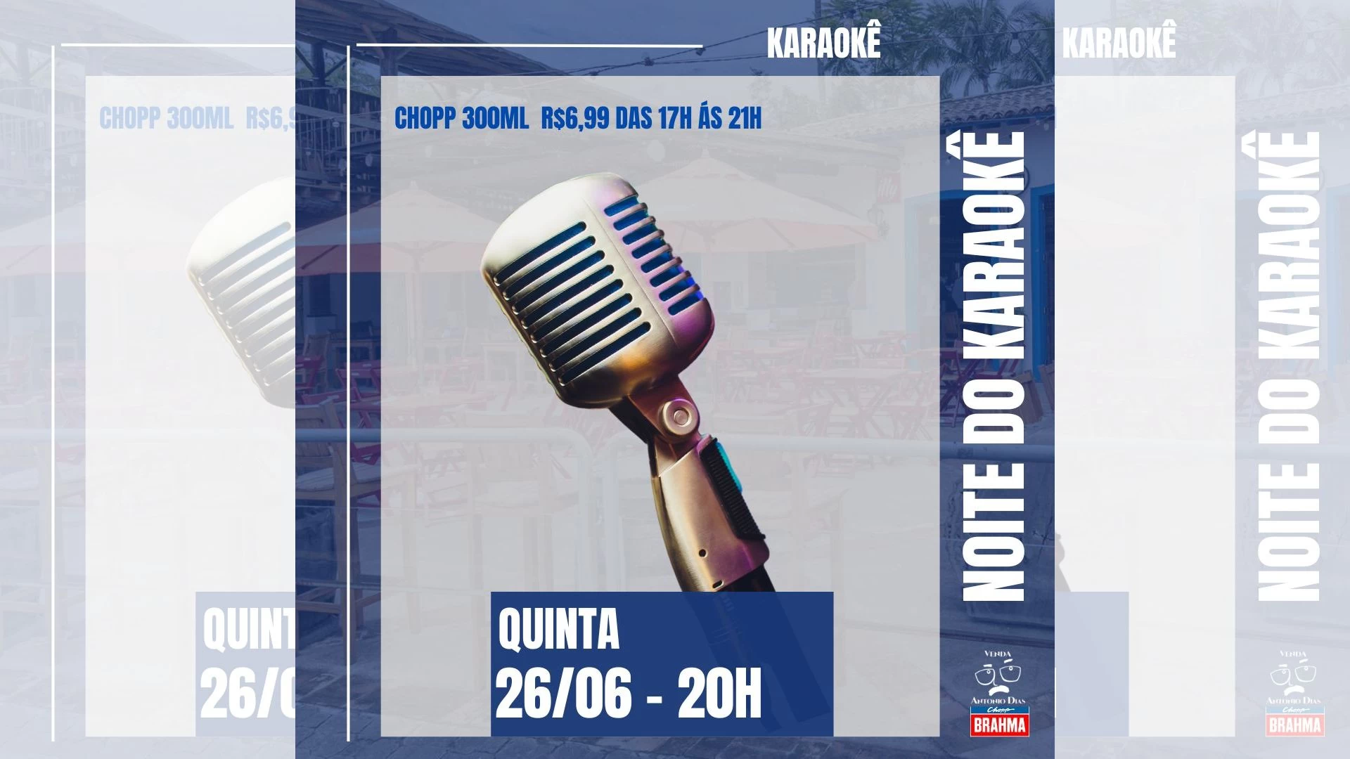 Noite de karaokê na Venda Antonio Dias
