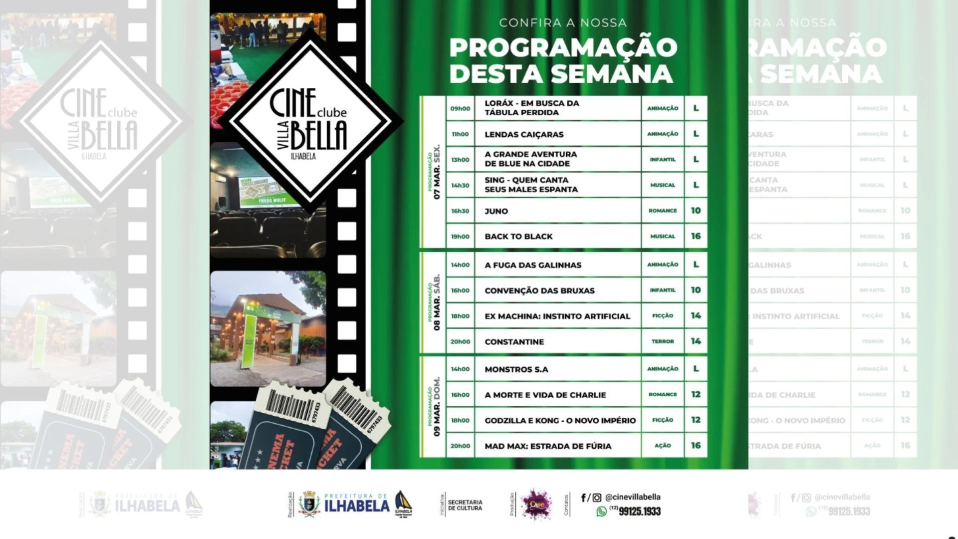 Programação Cine Vila Bella