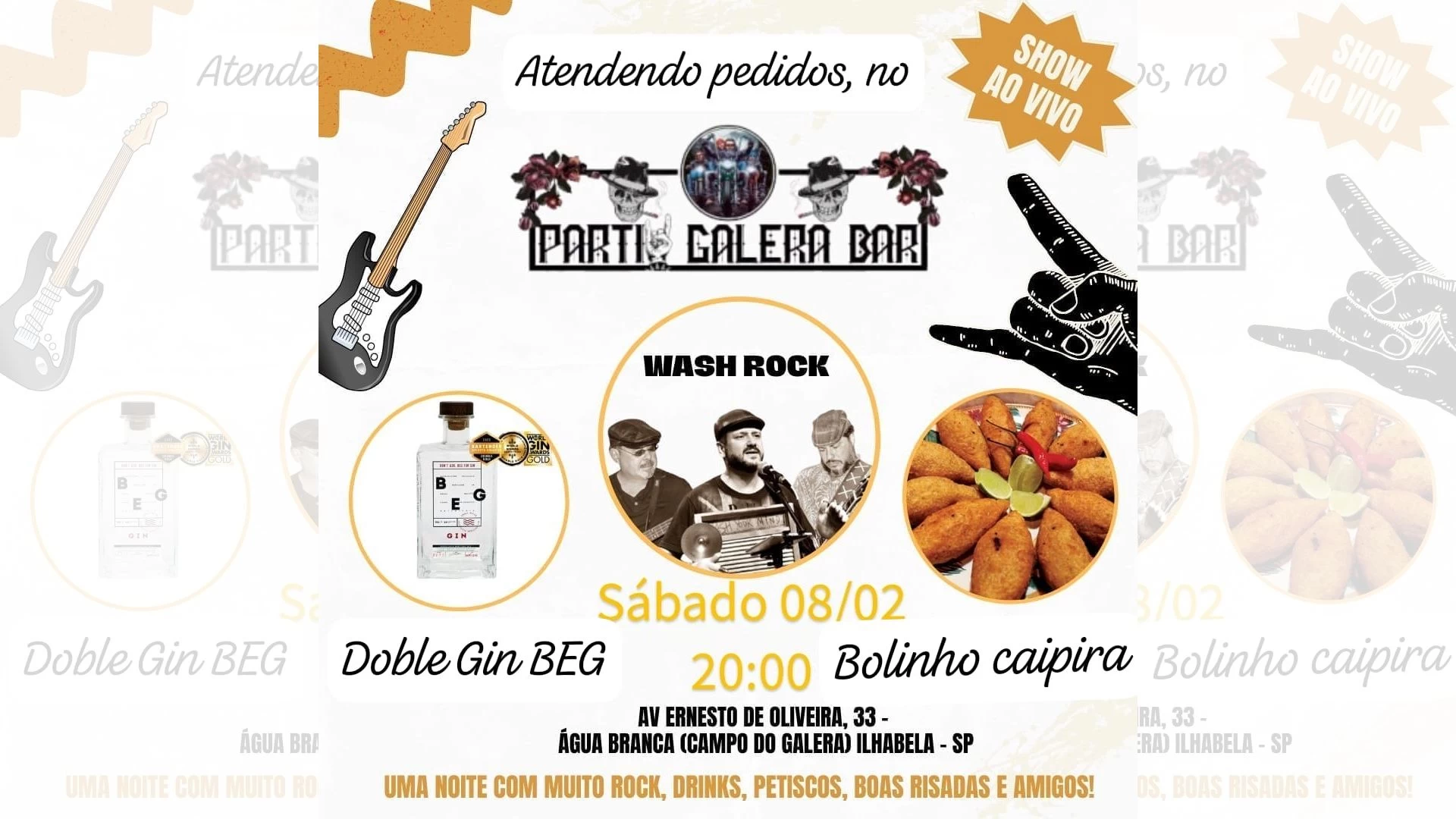 Wash Rock no Partiu galera bar